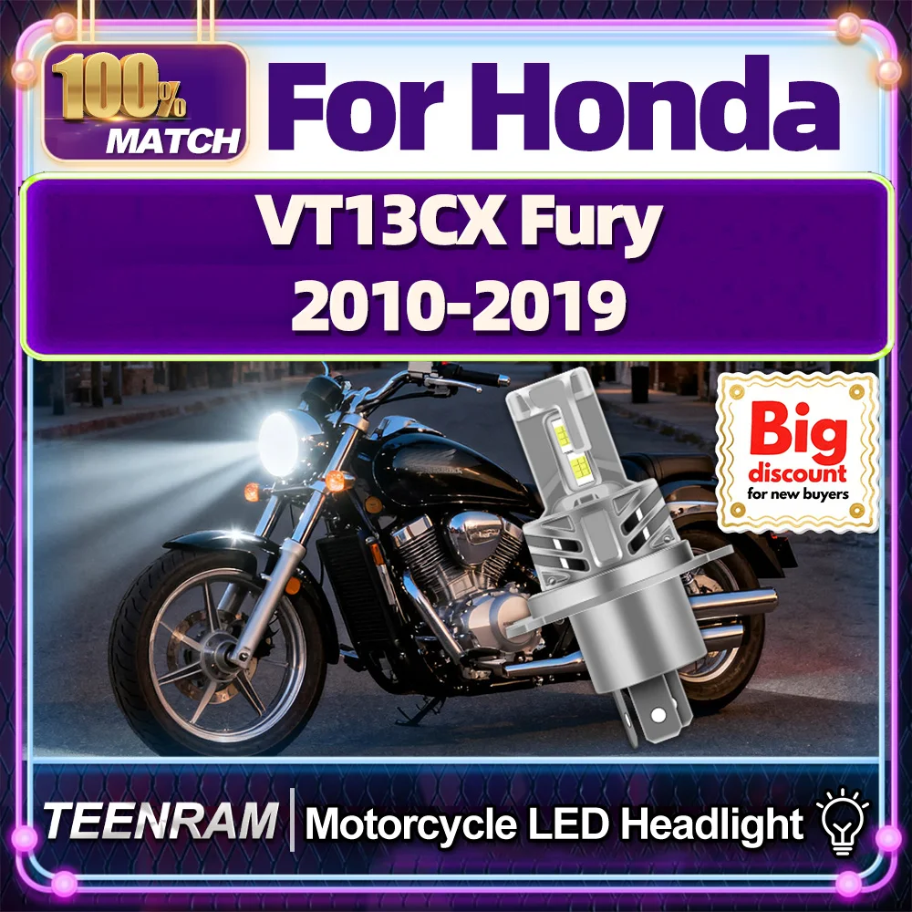 TEENRAM Für Honda VT13CX Fury 2010 2011 2012 2013 2014 2015 2016 2017-2019 1X Motorrad LED Scheinwerfer lampen Hallo/Lo Moto Scheinwerfer