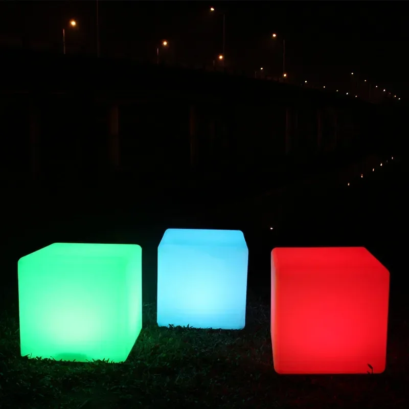 Direct Sales Luminous Cube Square Stool Led Long Stool Colorful Outdoor Exhibition Activity Creative Square Stool Seat