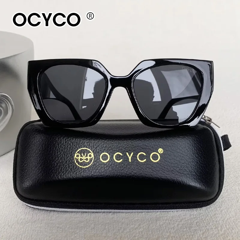Modische Cat-Eye-Sonnenbrille für Damen, Luxusmarke, Vintage, quadratisch, Punk-Sonnenbrille für Damen, Retro-Brille, UV400, mit Etui