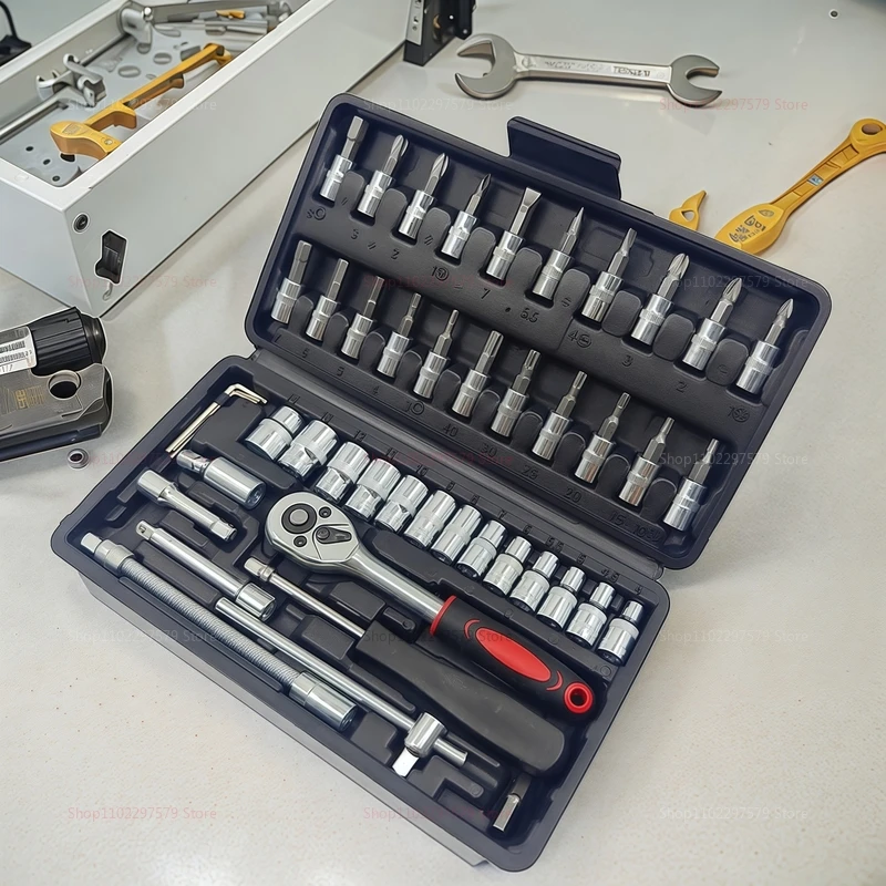 46 قطعة/المجموعة مفتاح بانة لتقوم بها بنفسك مجموعة أدوات إصلاح مفك براغي بسقاطة لإصلاح السيارات الأجهزة أدوات لإصلاح السيارات والمنزلية