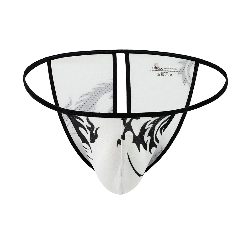 

Men Sexy Briefs Print Pouch Open Crotch Underwear Hight Cut Thong Low Rise Bikini G-String Ultra Thin Mesh Erotic Underpants