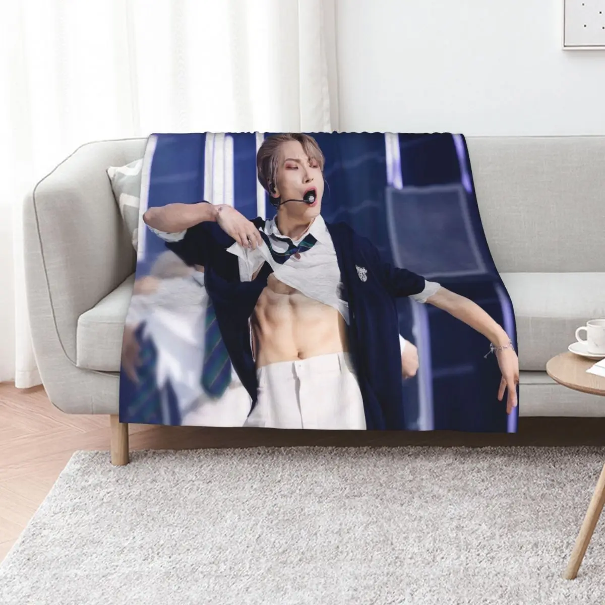 

Ateez Seonghwa Throw Blanket Soft Big wednesday valentine gift ideas Heavy Blankets