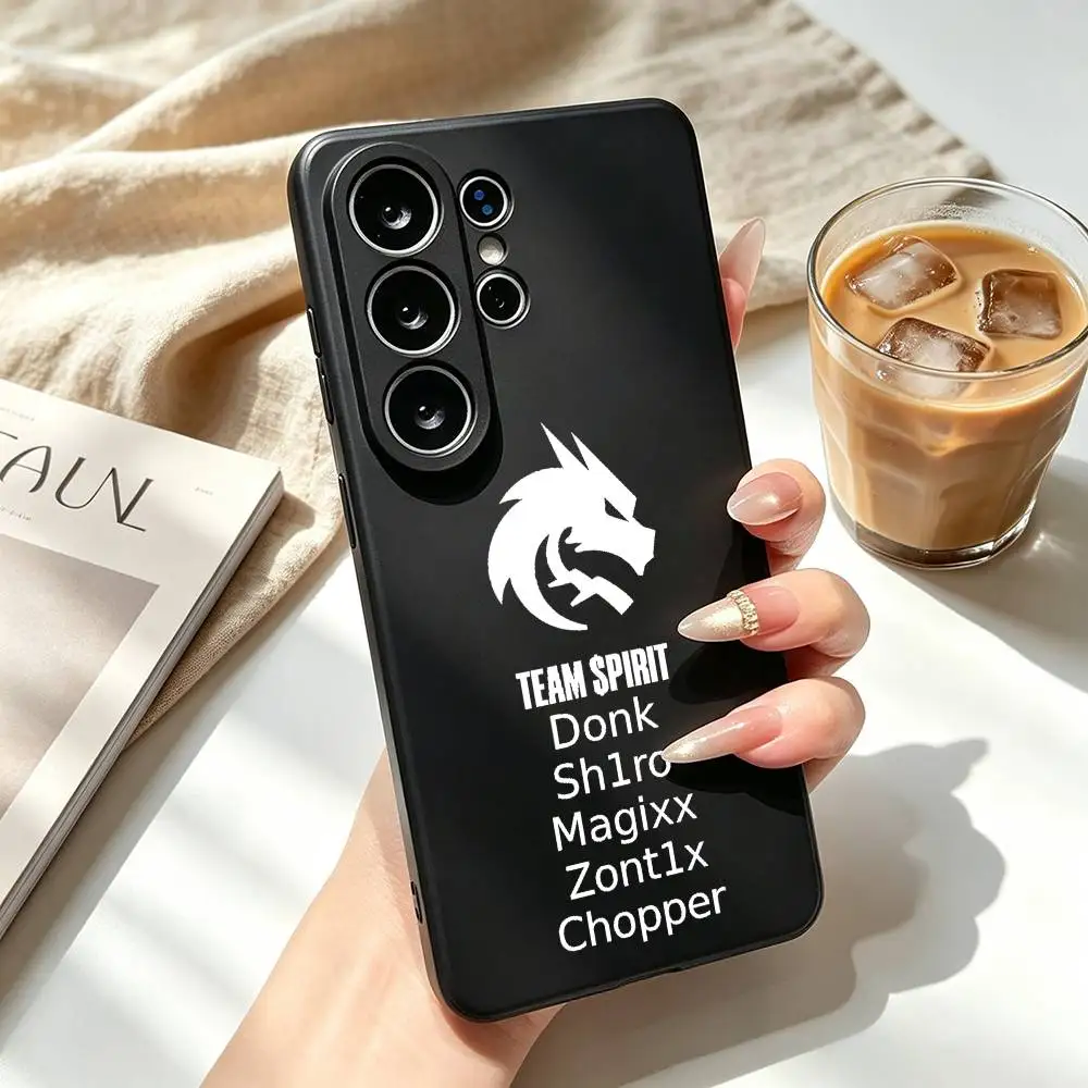 Team S-Spirit Logo CS2 Game Phone Case Black Silicone Soft For Samsung S26,S25,S24,S23,S22,S21,S30,Ultra,Plus,Fe,Lite