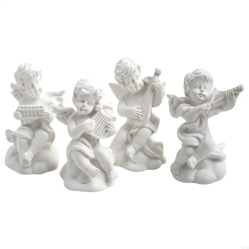 

Set of 4 Stylish Angel Themed Resin Jewelry Organizers Jewelry Showcase Stands for Earring Ring Display and Photography 964A