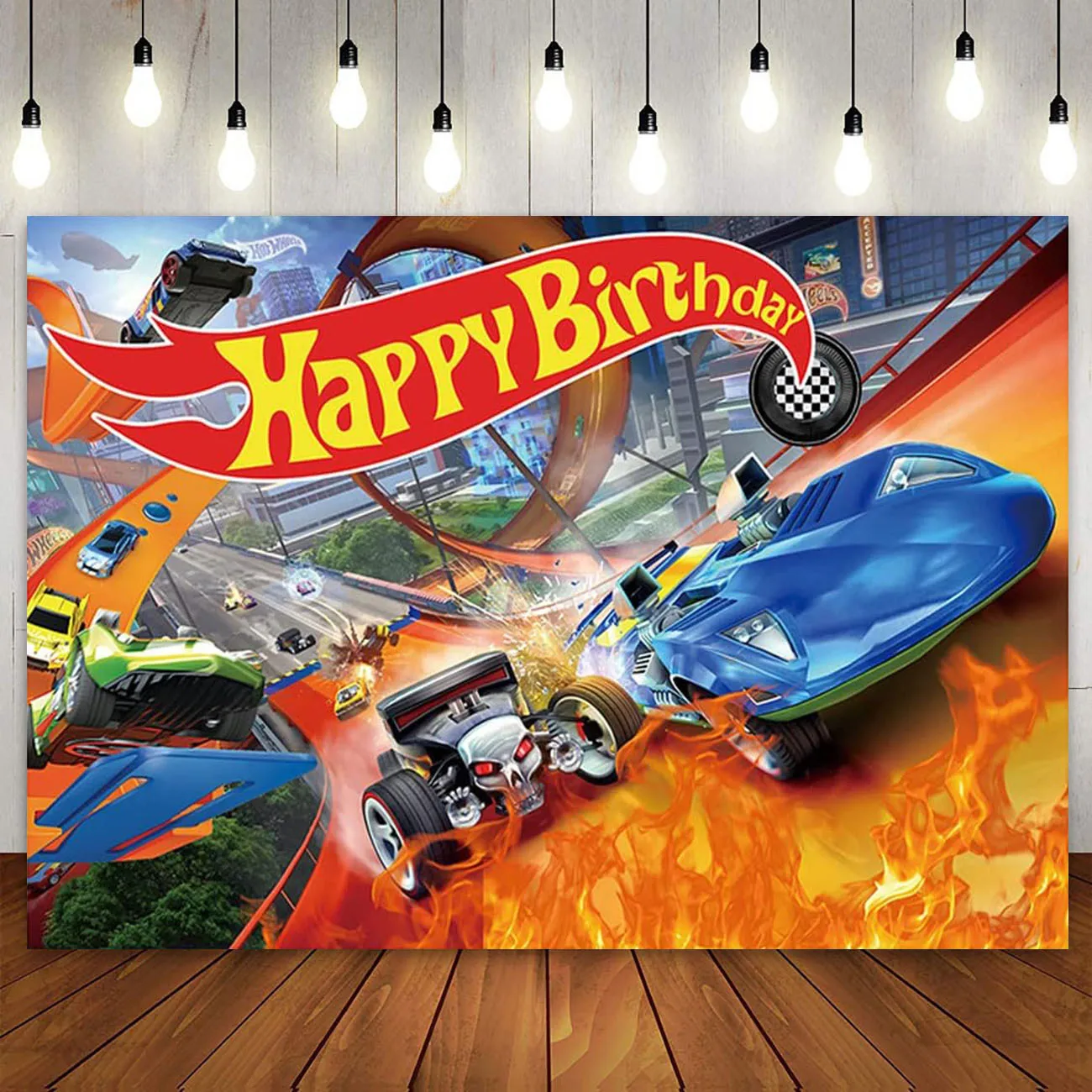 Monster Truck Theme Party Decor Banner Backdrop Car Grave Digger Happy Birthday for Kids Baby Boys Photography Background Vinyl