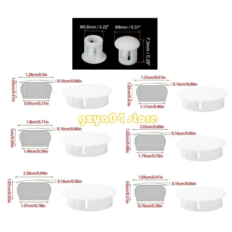 K3kd 30pcs ثقب أبيض المقابس من نوع تدفق البلاستي