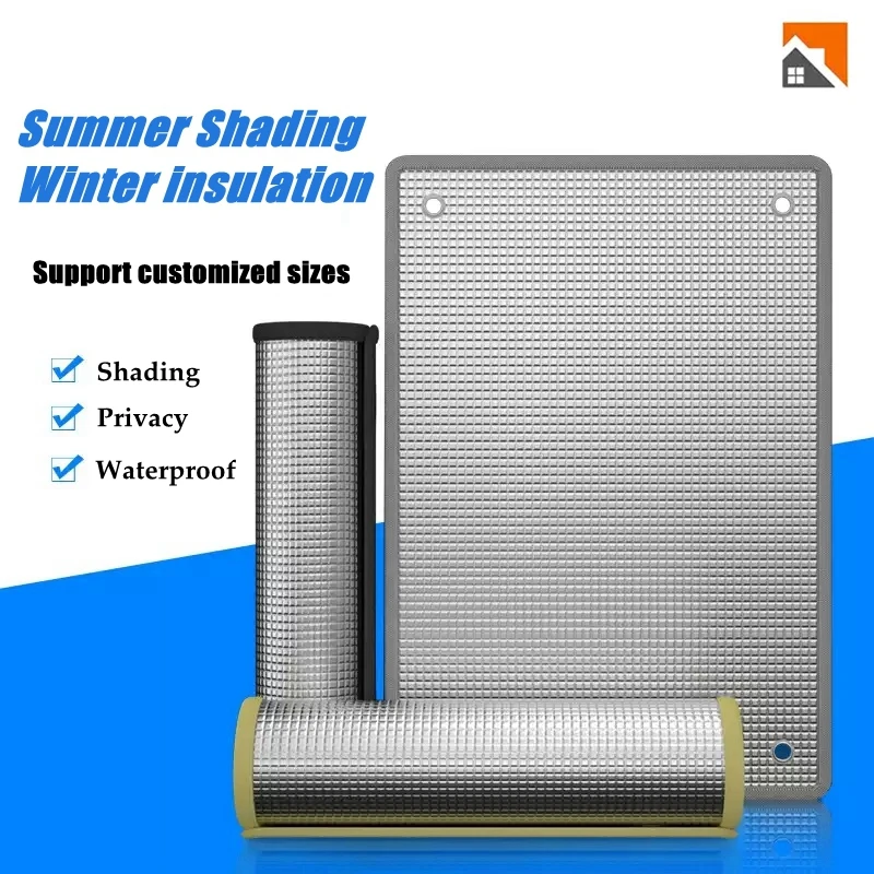 Blackout Window Film Sun Shade Insulation Aluminum Foil Pad Balcony Room Glass Anti-UV Insulation Film Window Privacy Film