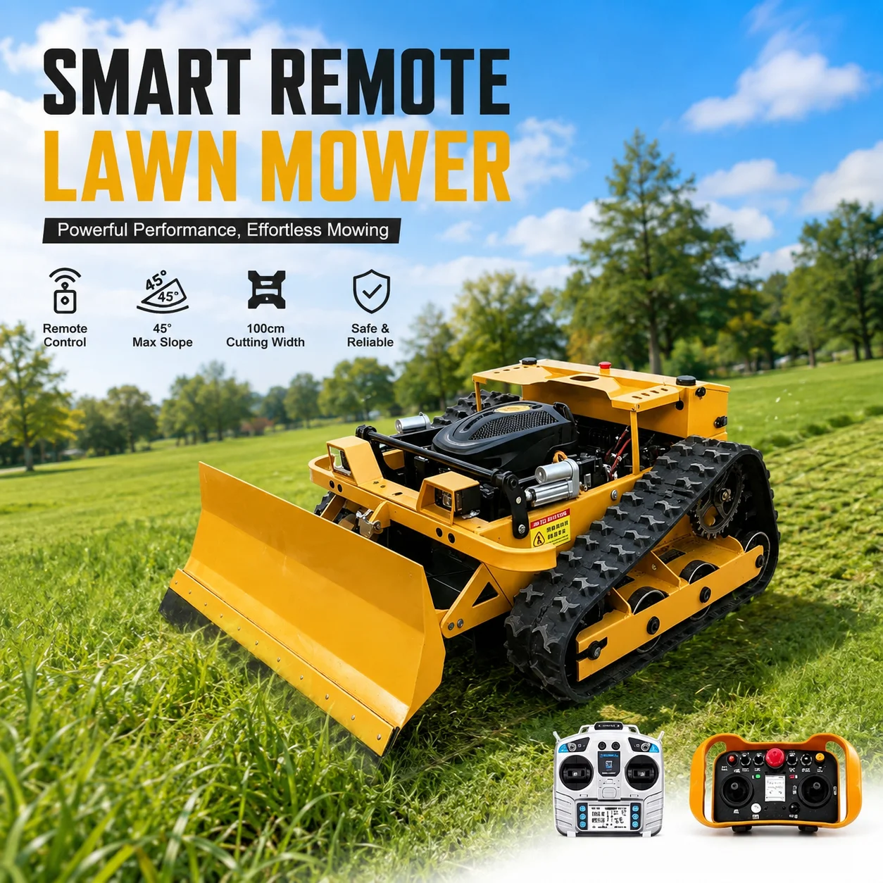 Smart Garden Box - カスタマイズ可能なスマートリモコン式クローラー芝刈り機、果樹園、農場、庭園、丘陵地の造園用ヘビーデューティー草刈機