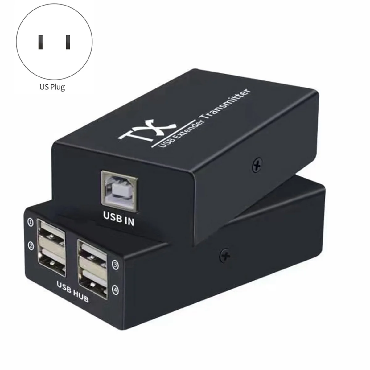 Y67A 120M USB Extender 4 Port USB1.1 Hub Extender over RJ45 Ethernet USB UTP Extension Transmitter Receiver-US Plug