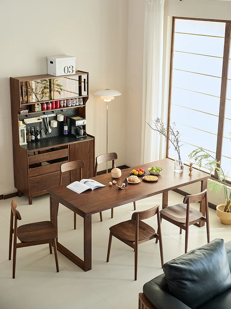 North American black walnut dining table solid wood large board table workbench integrated study office