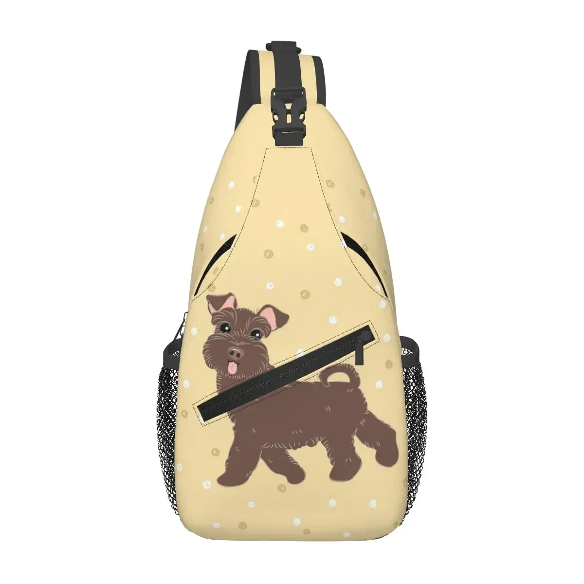 Милая коричневая миниатюрная нагрудная сумка «Шнауцер», мужской рюкзак через плечо на слинге, нагрудная сумка, дорожный походный рюкзак, сумка на плечо