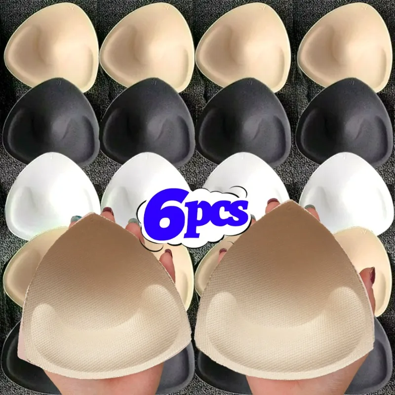 

Мягкие хлопковые треугольные подушечки для бюстгальтера пуш-ап для женщин, невидимые увеличители груди, водонепроницаемая вставка для груди, купальник, аксессуары для бикини