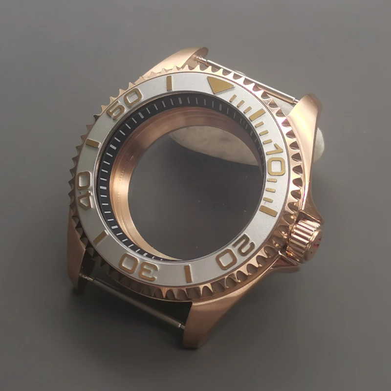 

Rose Gold Watch Case Dome Sapphire Crystal Glass Fit for NH35 NH36 7S 4R Movement 28.5mm Dial Transparent Back Cover Watch Cases