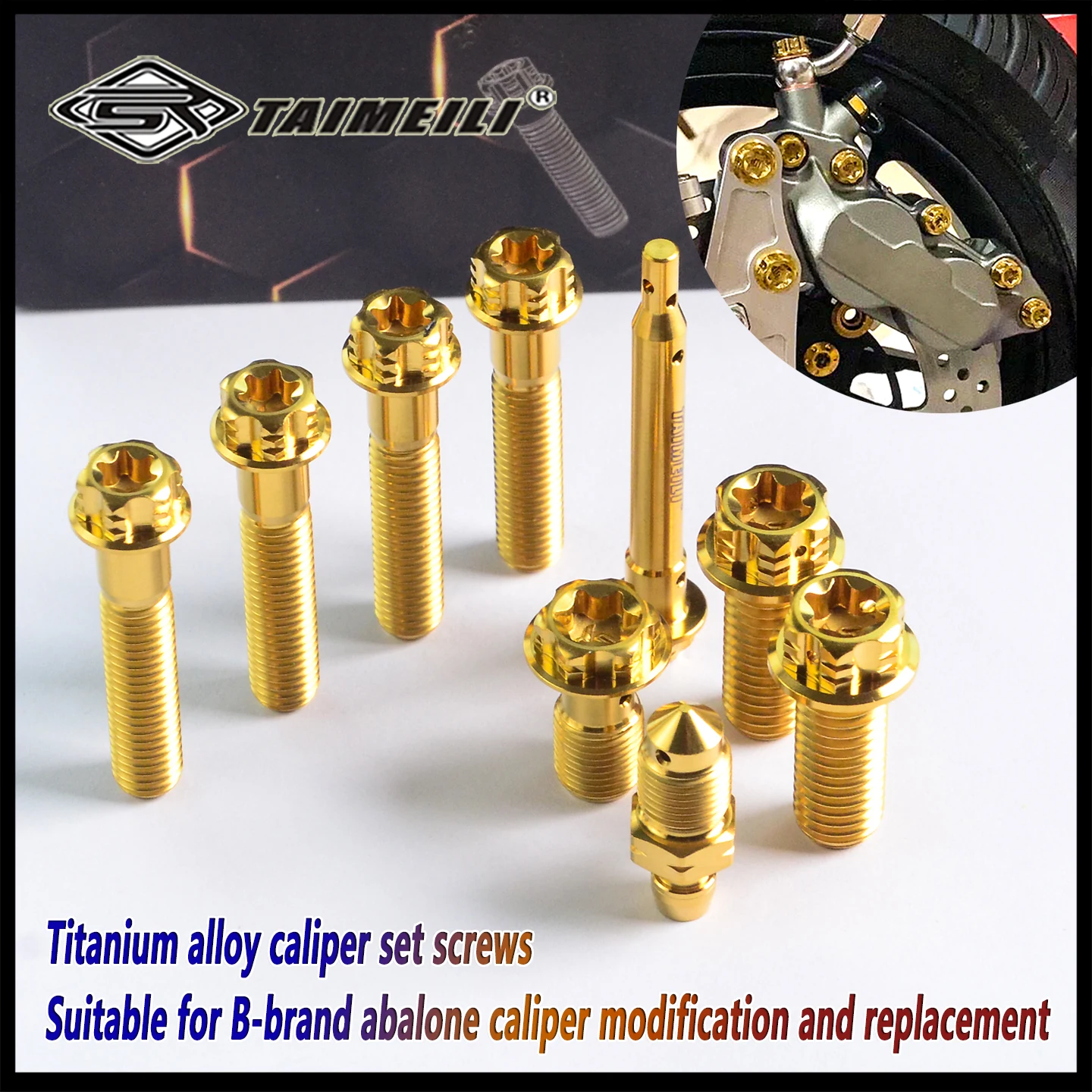 

TAIMEILI Titanium alloy caliper set screws Suitable for B-brand abalone caliper modification and replacement