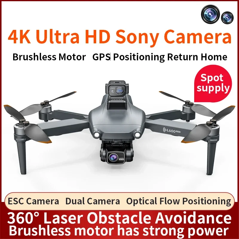 Dron con cámara Dual 4K HD L600 PRO, para evitar obstáculos Motor sin escobillas, GPS, 5G, WIFI, RC, profesional, FPV, Quadcopter, nuevo