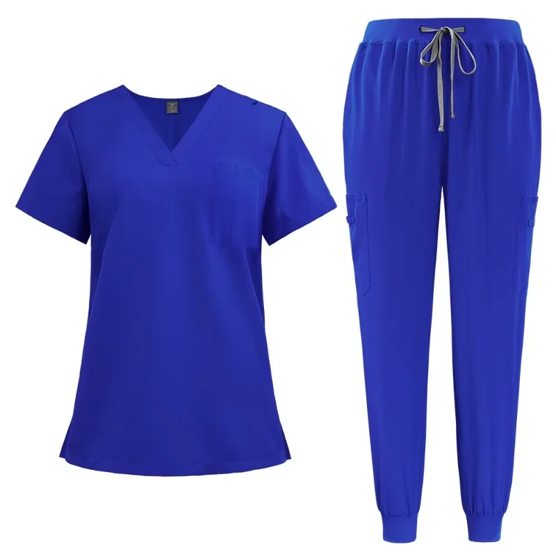 Customizable Medical Scrub Sets Soft Comfortable Jogger Suits V-neck Dental Clinic Nurse Work Clothes Women Surgeon Outfit 42167