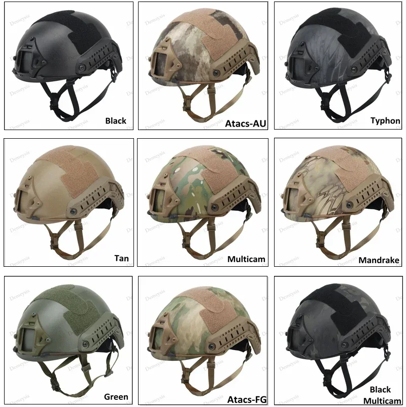 Capacete tático rápido mh tipo airsoft paintball cabeça equipamentos de proteção esporte ao ar livre cs jogo combate camuflagem capacetes