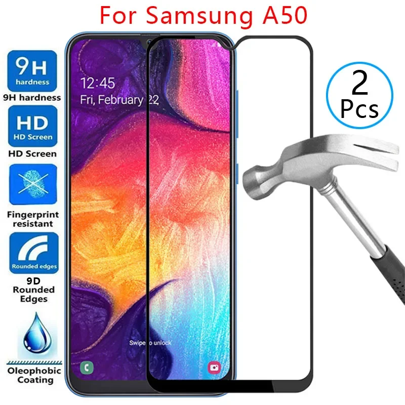 9d screen protector tempered glass case for samsung a50 cover on samsun galaxy a 50 50a protective phone coque bag samsunga50