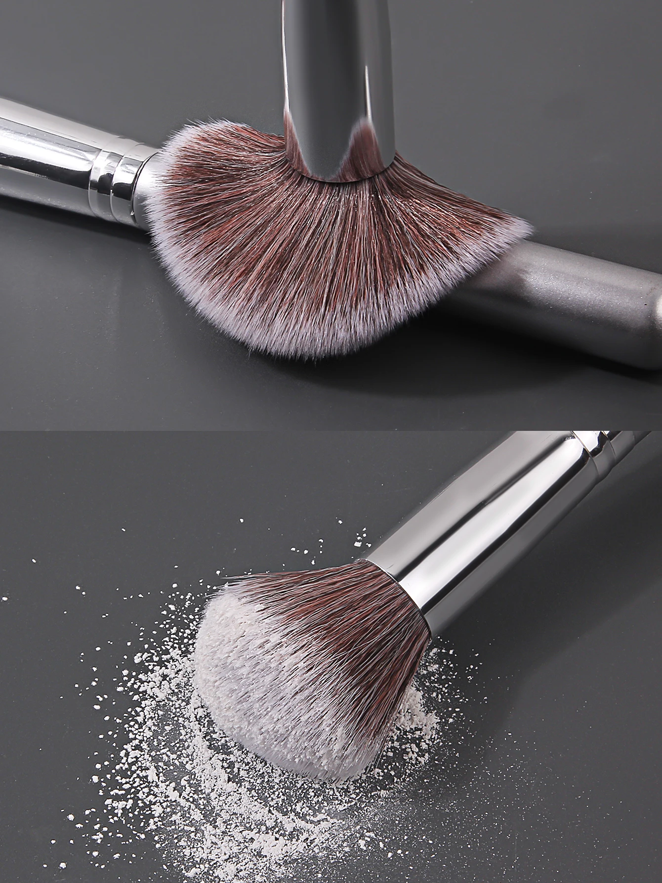 1 piece silver loose brush setting honey brush beginner's wooden handle soft bristle portable makeup brush beauty tool