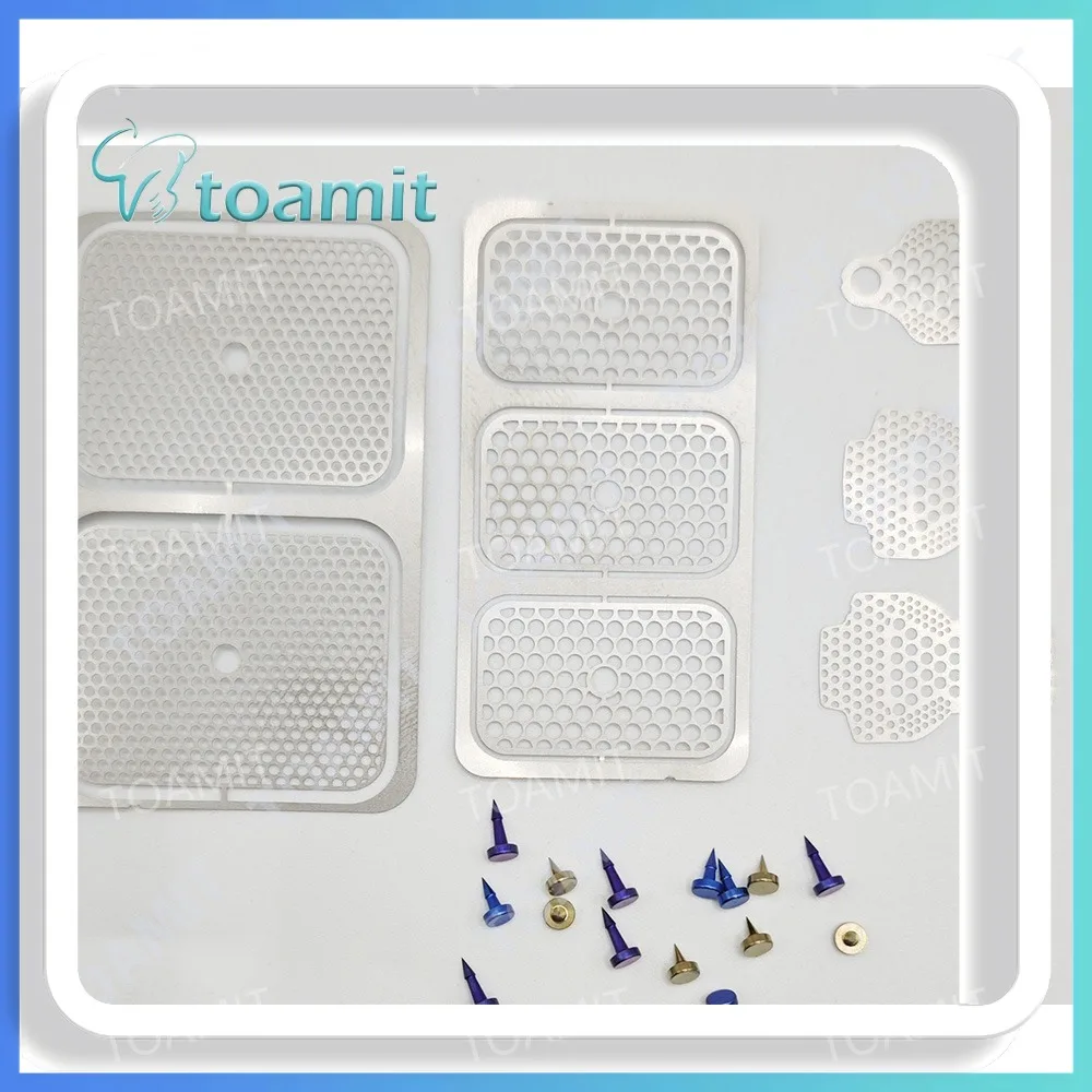 

GBR Titanium Mesh for Bone Regeneration, Dental Bone Incremental Membrane Implant with Fixation Nails&Plates, Flexible and Safe