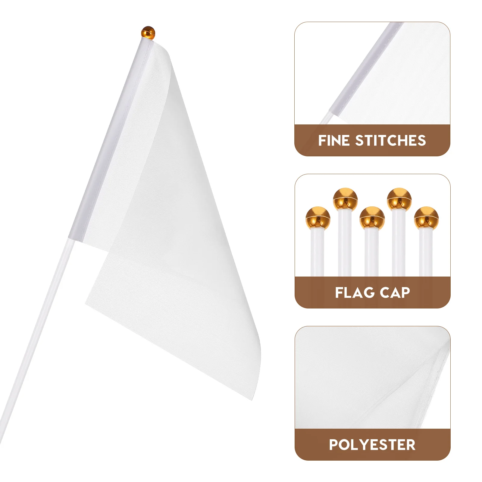 24 Pcs White Stick Flag Mini Flags Marking Lawn Utility Blank Banner Hand Held Marker Decorate