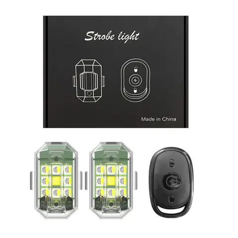 2/4PC 무선 LED 스트로브 라이트 원격 제어 경고 램프 플래시 표시기 자동차 자동 오토바이 드론 크루즈에 대 한 충돌 방지