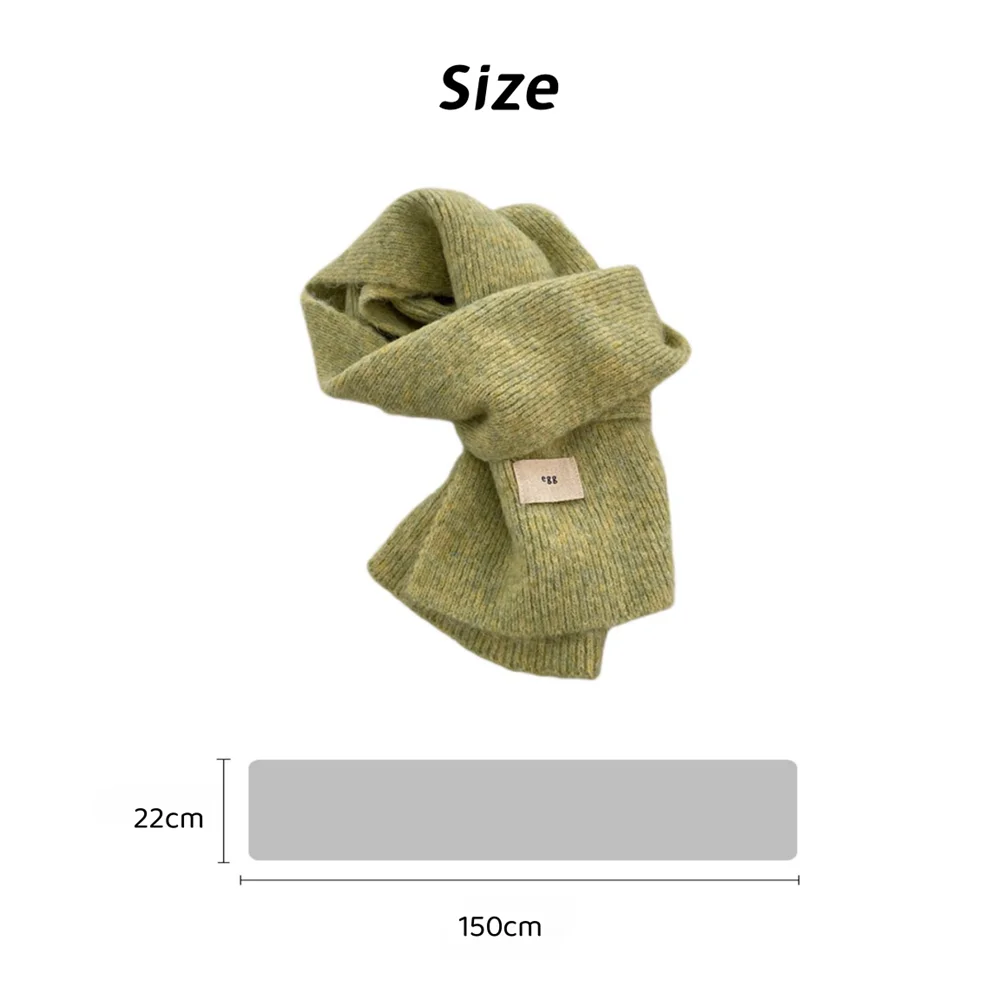 Winter New Woolen Knitted Solid Color Scarf Female Hundred Coldproof Shawl Women\'s Thickened Warm Scarves Apparel Accessories