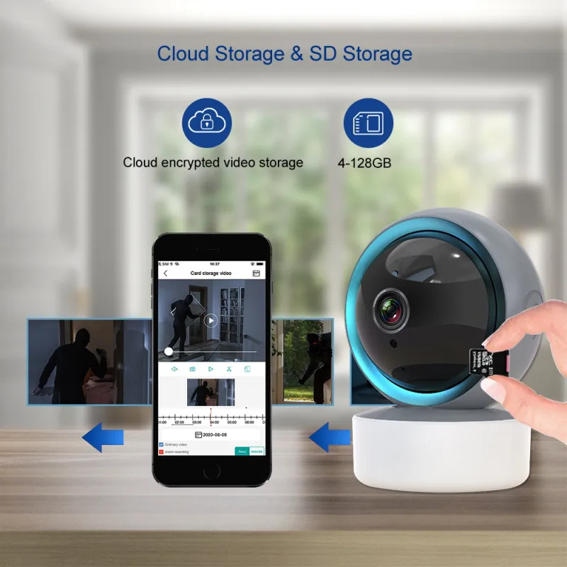 Network camera wireless camera high definition night vision two-way audio automatic tracking cloud smart home security camera