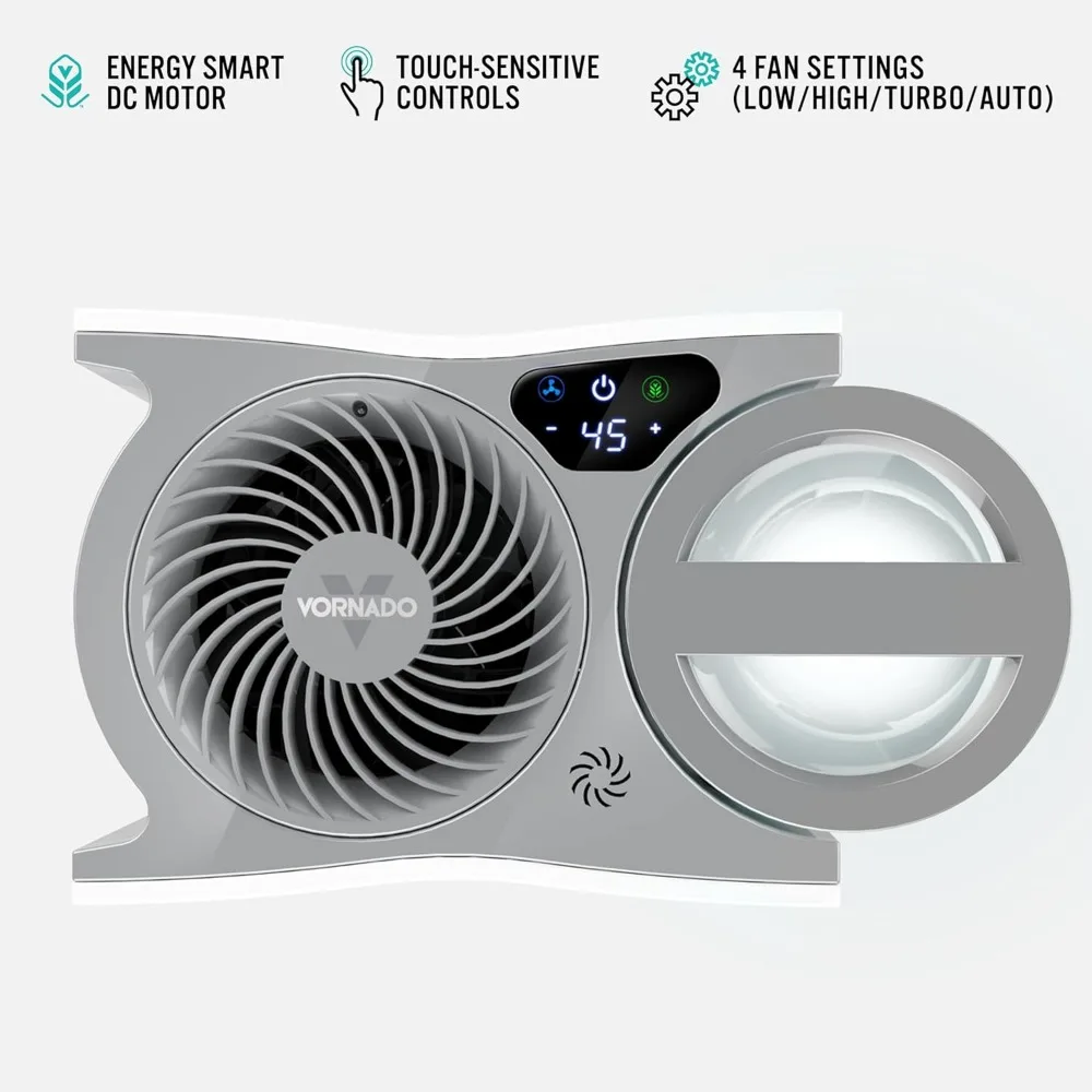 Energy Smart Evaporative Humidifier with Automatic Shut-off, 1 Gallon Capacity, LED Display, White