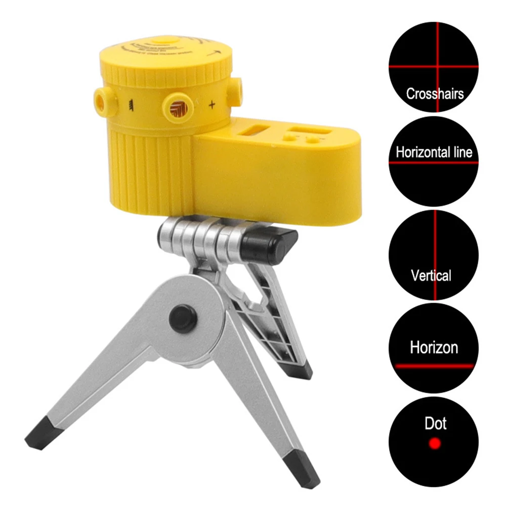 Laser-Nivelliergerät, multifunktional, 4-in-1, Haushalts-Nivellierlineal, Messlaserlineal mit drehbarem Stativ, vertikale horizontale Wasserwaage – Detail 6