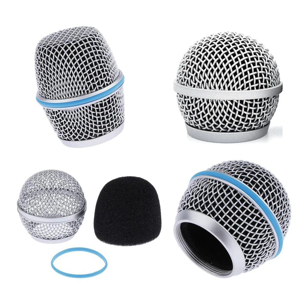 

2Pcs Metal Grille Ball Head Mesh Windscreens Sponge For SM Series BT57 Beta87a PG58 Beta87 58 58S/LC BT58 Beta58 Microphone