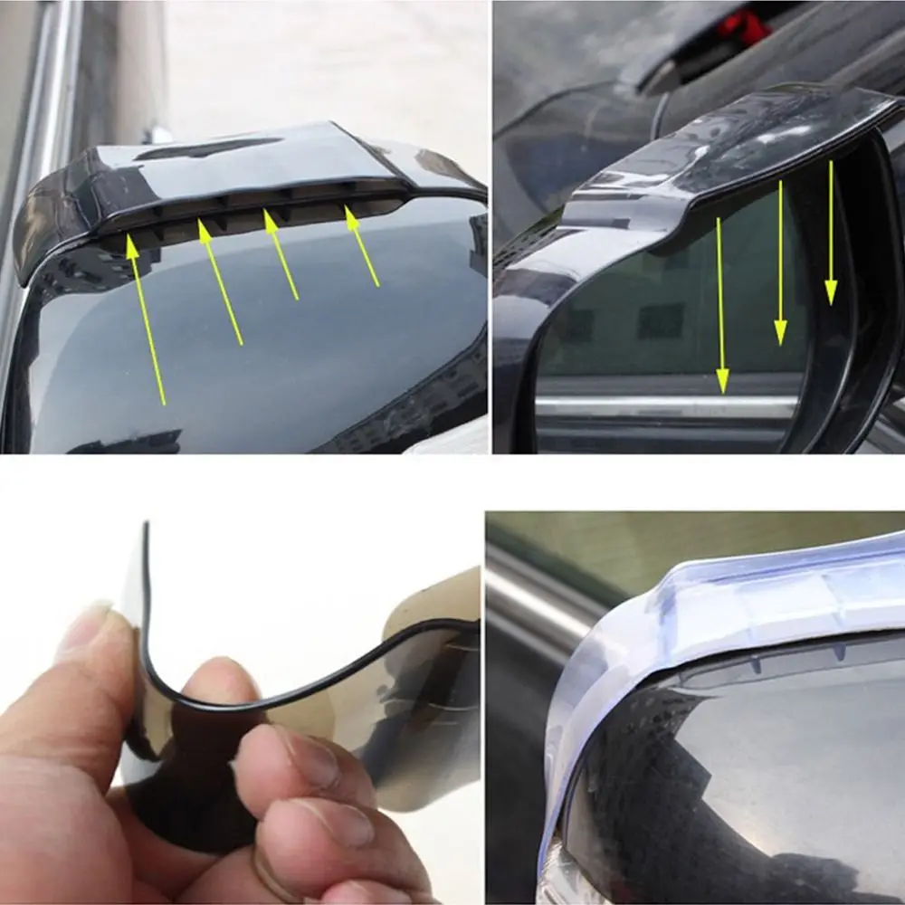 1pcs Air Drying Style Universal Car Rear View Mirror Rain Cover Sun Visor Eyebrow Side View Mirror Rain Guard Auto Protection