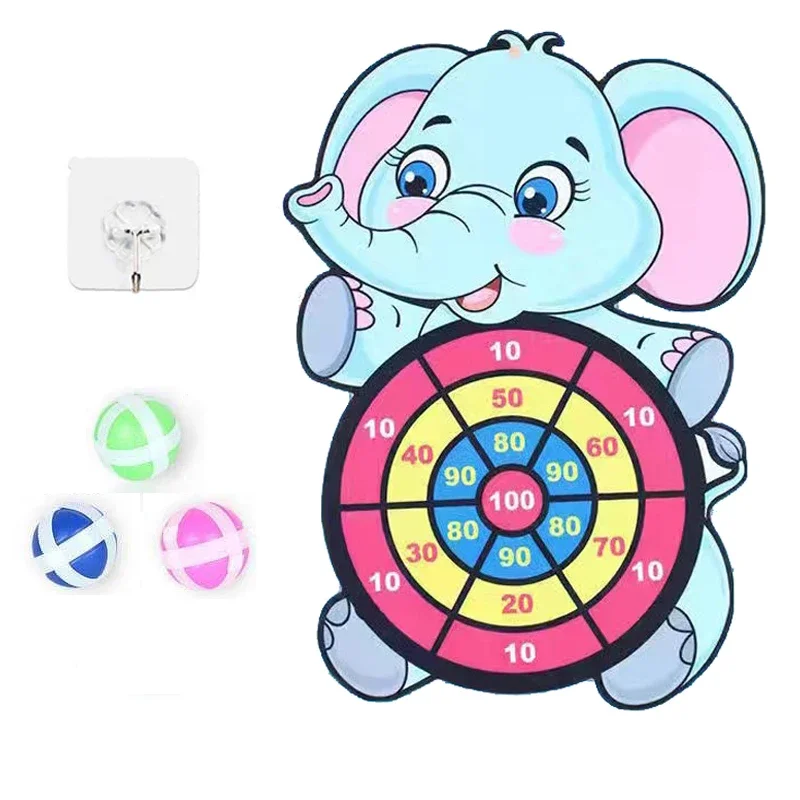 Interactive Kids Cartoon Dart Board Game - Sticky Ball Target, Classic Throw Toy Gift Kit