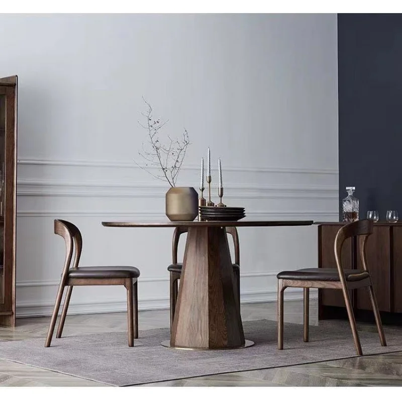 custom.Modern Nordic Design Home Furniture Dining Chair Upholstered Leather Restaurant Chair Hotel Oak Wood Wooden Dining Room C