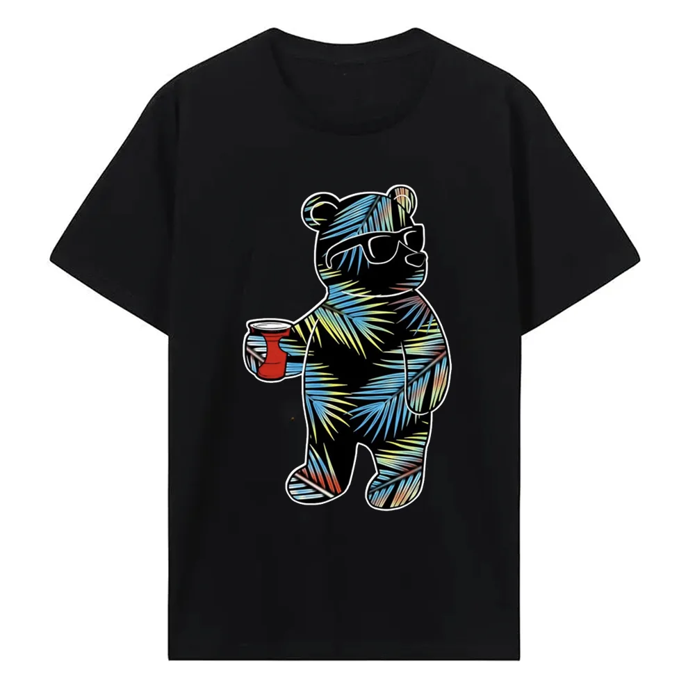 Camiseta de oso artístico para hombre y mujer, camisa Y2k de estilo Hip Hop, ropa de calle de algodón 100%, 2024