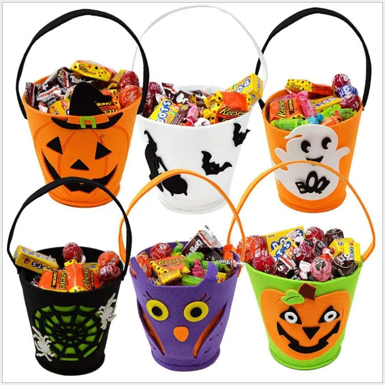 

Halloween Trick or Treat Bag Pumpkin Carnival Candy Bucket Portable Goody Bucket Candy Bag Halloween Party Gifts Candy Bags