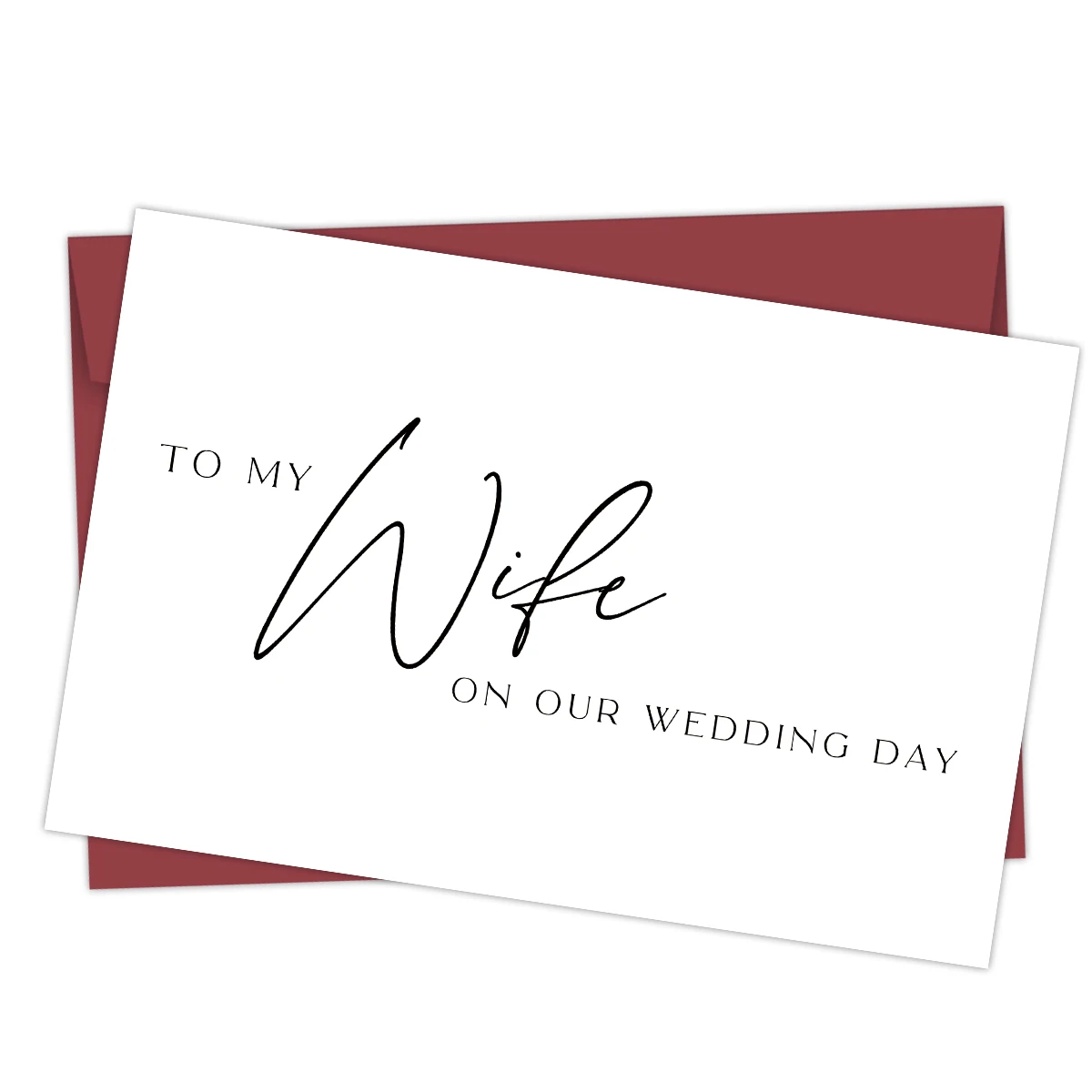 1Set To My Wife On Our Wedding Day Card, Elegant Wedding Greeting Card Including Envelope,Blank Inside, Writable Thank You Card