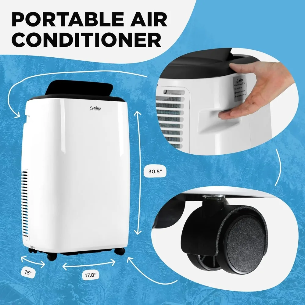 Aire acondicionado portátil 14000 BTU para habitación, Unidad de CA de pie con Control remoto y Kit de instalación DYI, 700 pies cuadrados