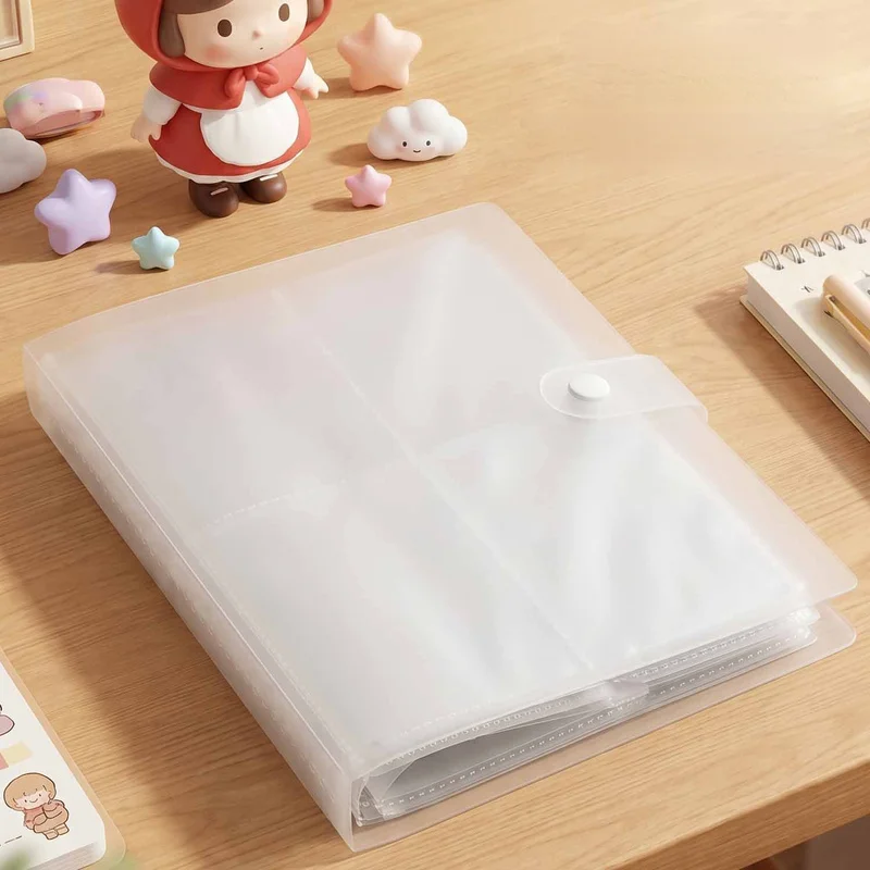160 Pockets Trading Card Binder 4‑Pocket Card Collection Album Matte PP Cover with Snap Button Closure Card Holder