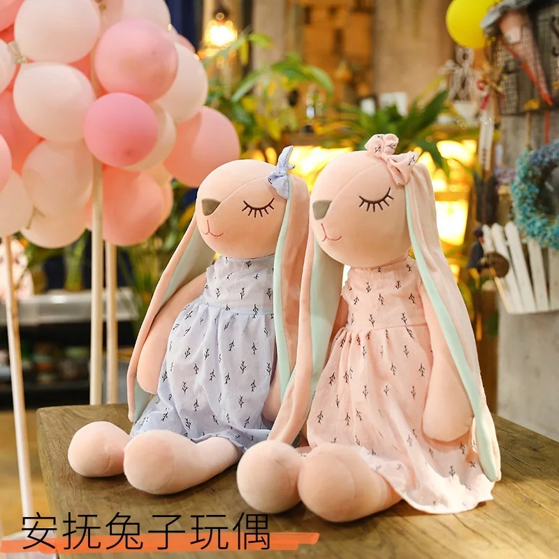 

Kawaii Long Ear Rabbit Plush Toys Baby Sleep Comfort Dolls Stuffed Soft Animal Toys Lovely Rabbit for Children Girls Room Decor