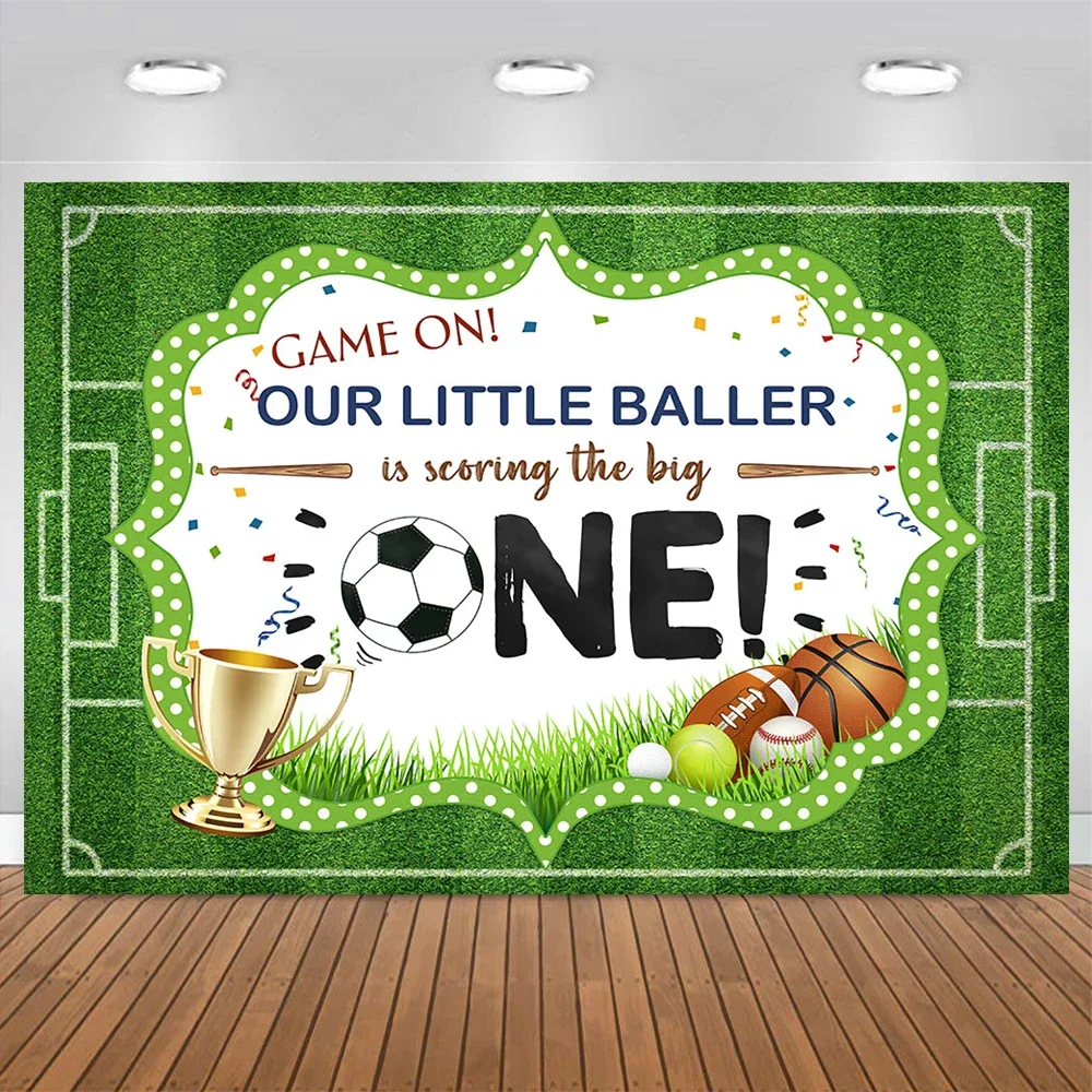 Mocsicka Boy 1st Birthday Background Photography Football Soccer Field Sport Decor Backdrop Baby Shower Photo Studio Photocall