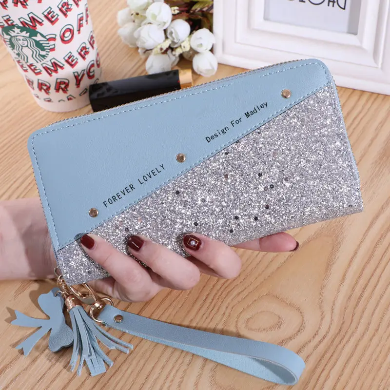 New Women Wallets Lady Purses Wristlet Handbags Coin Purse Zipper Long Clutch Wallet Card Holder Burse Bags Billfold Dropshiping