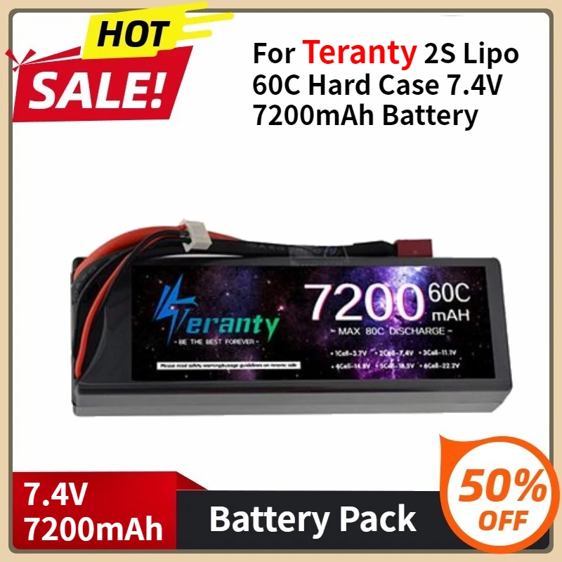 

For Teranty 2S Lipo 60C Hard Case 7.4V 7200mAh Battery T Deans XT60 TRX XT90 KEP-2P Car FPV Airplane Truck RC Toys Spare Parts