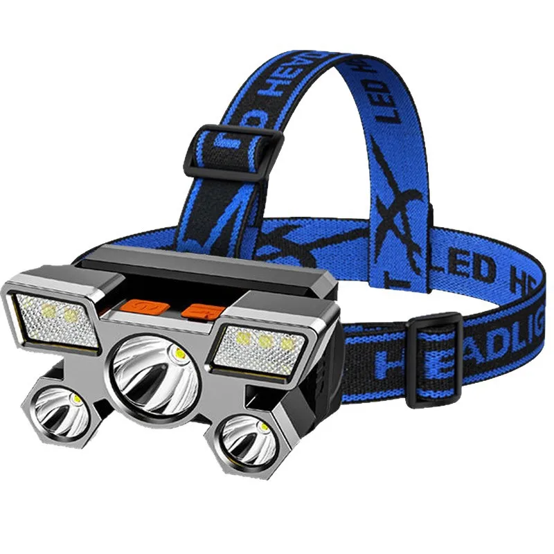5 LED Super Bright Headlamp Mini Rechargeable Lithium Battery Long Range Outdoor Hiking Fishing Mine Head Torch