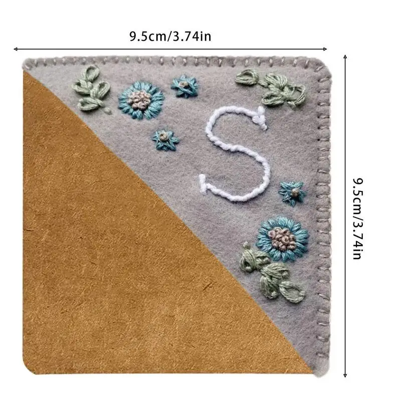 Book Corner Bookmark Embroidered Corner Bookmark Letter Hand Stitched Felt Corner Letter Bookmark Page Markers And Book