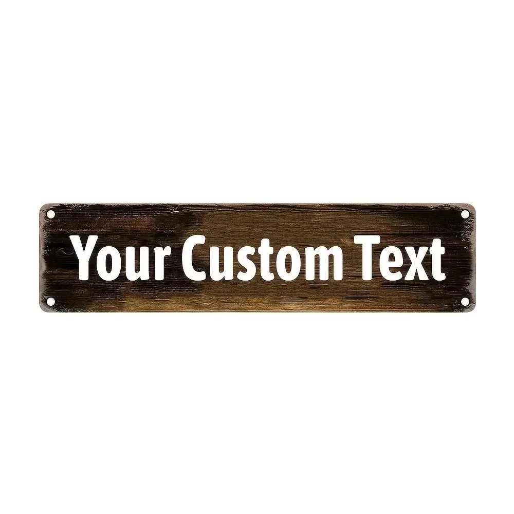 CIFbuy Personalized Customizable 2D Flat Aluminum Wall Plaque 40.64x10.16cm, DIY Text Ornament for Gate Porch Yard Front‑Door Ho