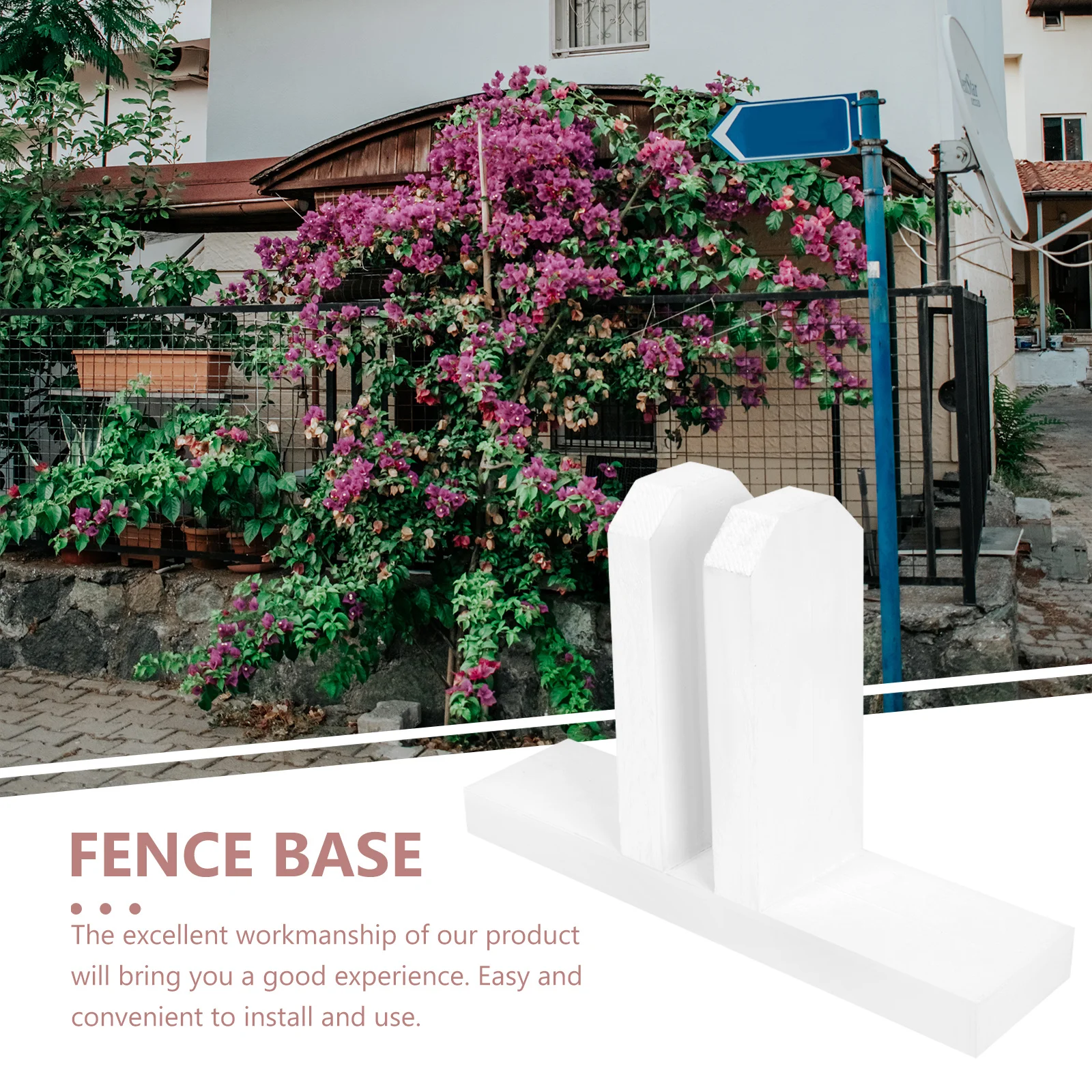 

Sturdy Wood Garden Fence Base Stand with Strong Support for Small Fences Weather Resistant Fence Fixed Base Outdoor Yard