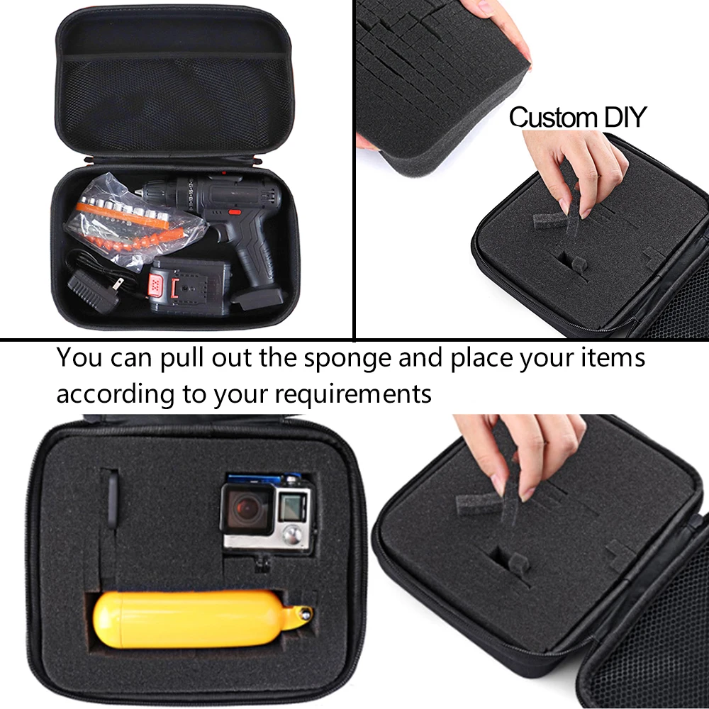 Tool Case DIY Foam Storage Bags Customized Travel Zipper Eva Bag For Drill Tools Kit Outdoor Accessories Shockproof Camera Box