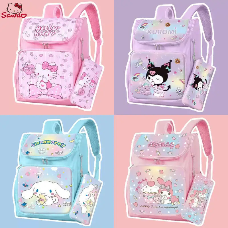 Sanrio Backpack Anime Kuromi Cinnamoroll My Melody Student Bag Large Capacity Women Bag For Children Girls Anime Schoolbag Gift