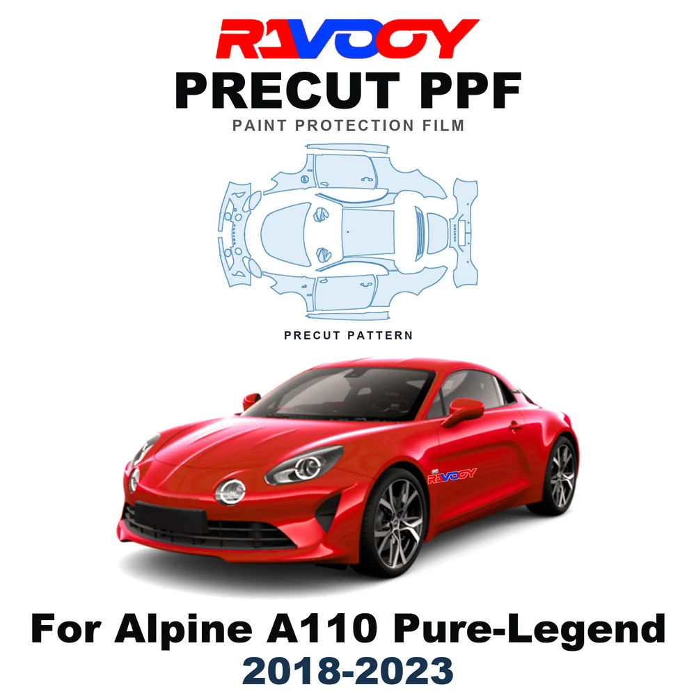 Precut PPF For Alpine A110 Pure-Legend 2018-2023 8.5mil TPU Paint Protection Film Hood Bonnet Bumper Headlight Self-Healing Roof